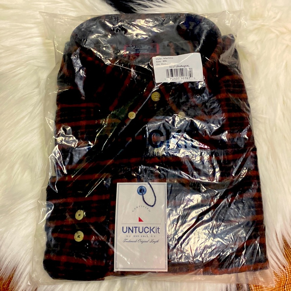 UNTUCKit shirt, plaid colors, cotton, brand, new XXL